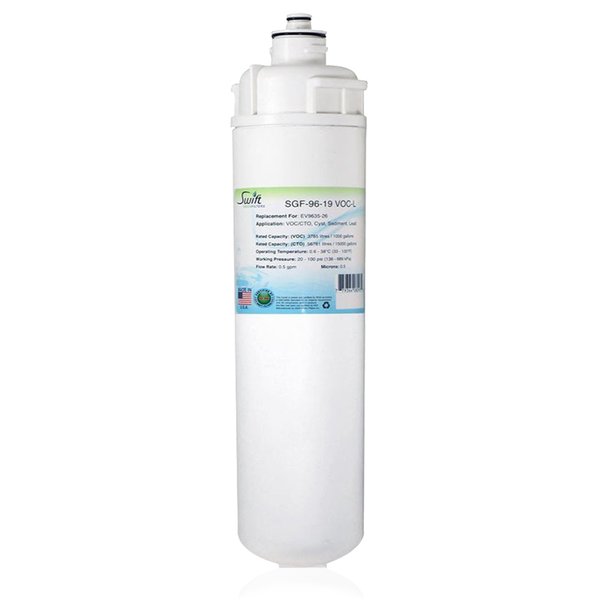Swift Green Filters Replacement water filter for Everpure EV9635-26, EP25/15/35 SGF-96-19 VOC-Chlora- L